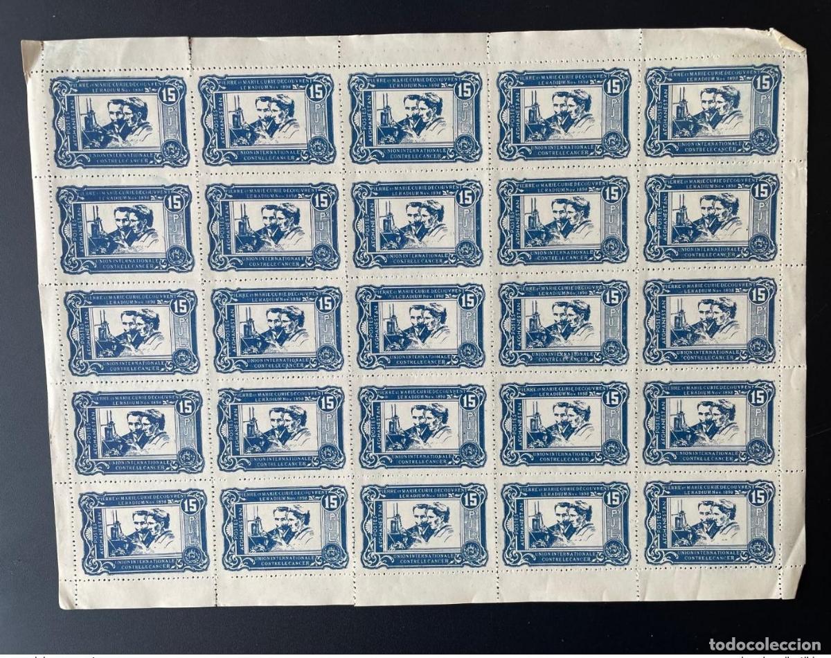 Sellos: Afganist&aacute;n 1938 Mi. 2 Charity Pierre Marie Curie Emission Cancer hoja