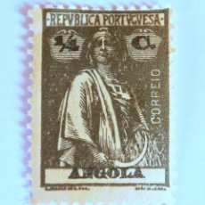 Sellos: ANTIGUO SELLO POSTAL ANGOLA, 1924, 1/4 CENTAVO, DIOSA DE LA AGRICULTURA, CERES , SIN USAR. Lote 149883534