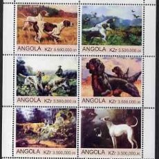 Sellos: ANGOLA 2000 SHEET MNH PERROS DE CAZA HUNTING DOGS CHIENS DE CHASSE JAGDHUNDE HUNDEN CANI CAES. Lote 335299438