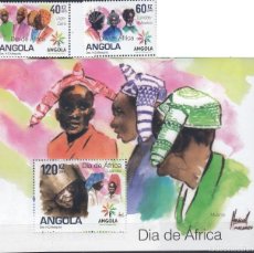 Sellos: ANGOLA 2010 SHEET + 2 STAMPS MNH DIA DE AFRICA AFRICAN DAY AFRIKA-TAG JOURNEE AFRIQUE. Lote 401460284
