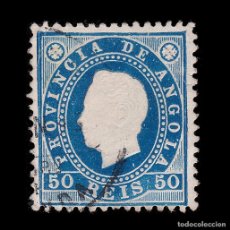 Sellos: ANGOLA STAMP.KING LUIZ .1886.50R BLUE.USED.SCOTT 21