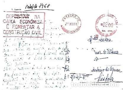 Sellos: Angola y Luanda, Vista de la Bah&iacute;a, PUB Dep&oacute;sito en Caixa Econ&oacute;mica es... Lisboa 1968 (1)