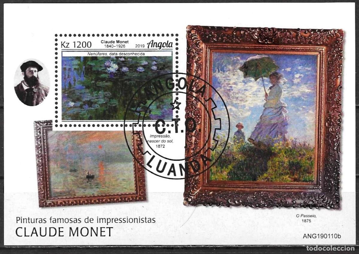 Sellos: Angola 2019 - Mi BL 202 - YT BF 187 - Pinturas de Claude Monet