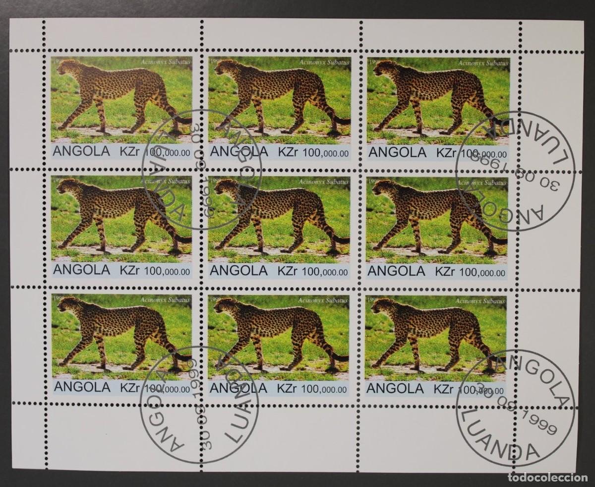 Briefmarken: ANGOLA 1999 SHEET USED MNH FAUNA MAMIFEROS GUEPARDS GUEPARDOS WILD CATS FELINES FELINOS WILDLIFE