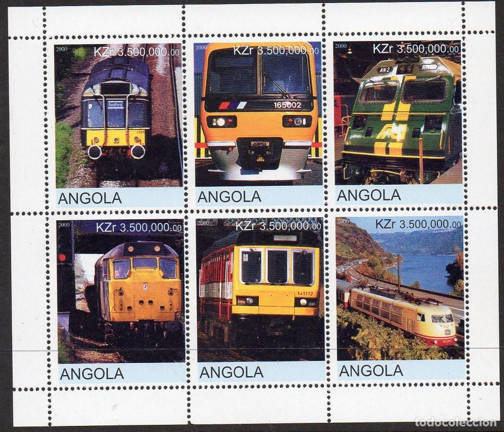 Briefmarken: ANGOLA 2000 SHEET MNH TRENES TRAINS TRENI ZUGE COMBOIOS