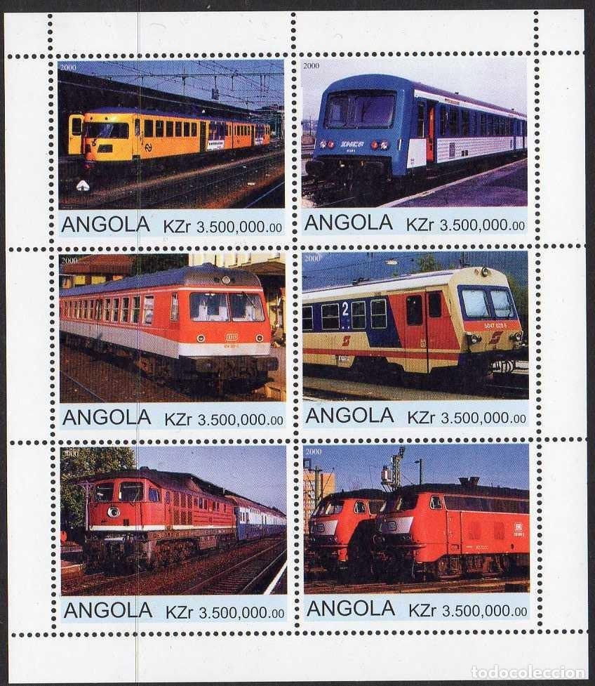 Briefmarken: ANGOLA 2000 SHEET MNH TRENES TRAINS TRENI ZUGE COMBOIOS