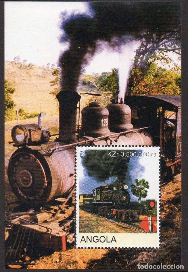 Briefmarken: ANGOLA 2000 SHEET MNH TRENES A VAPOR STEAM TRAINS LOCOMOTORAS LOCOMOTIVES LOKOMOTIVEN ZUGE TRENI