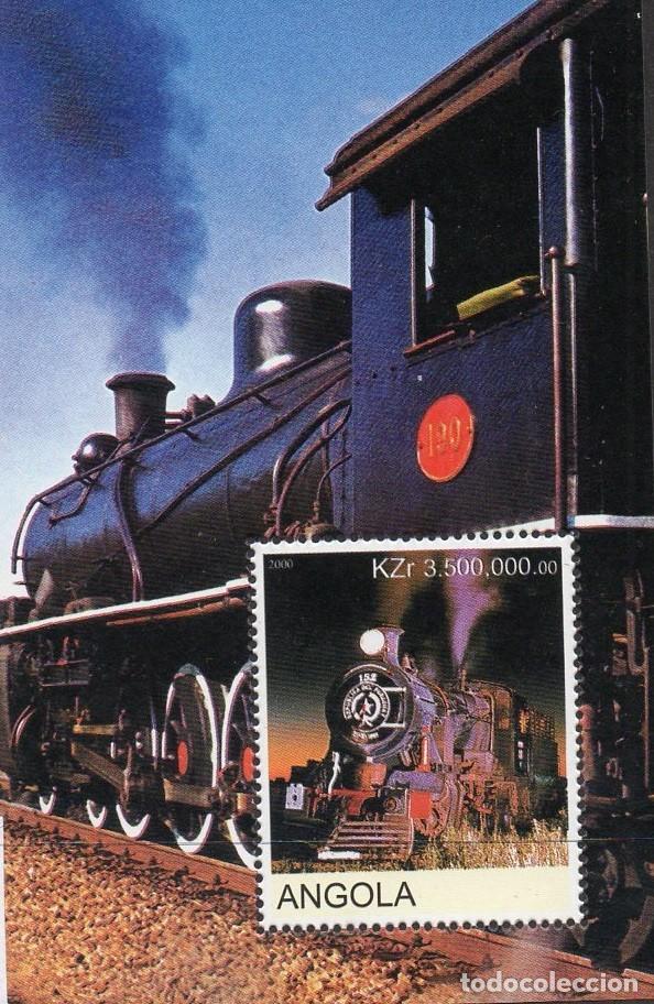 Sellos: ANGOLA 2000 SHEET MNH TRENES A VAPOR STEAM TRAINS LOCOMOTORAS LOCOMOTIVES LOKOMOTIVEN ZUGE TRENI
