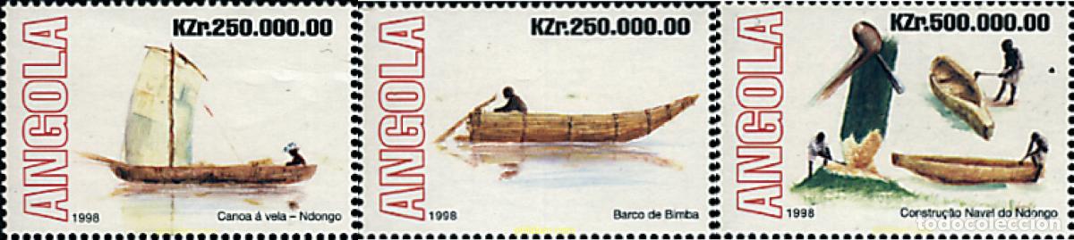 Sellos: 71926 MNH ANGOLA 1998 EMBARCACIONES TIPICAS