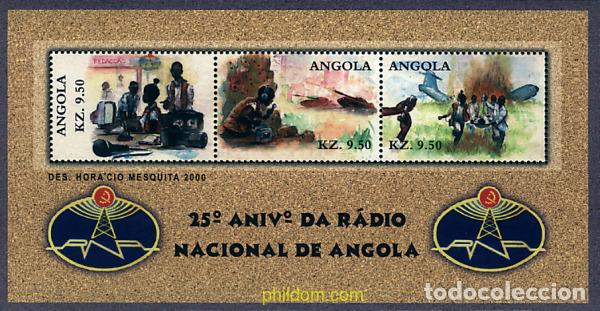 Sellos: 271998 MNH ANGOLA 2001 25 ANIVERSARIO DE LA RADIO NACIONAL DE ANGOLA