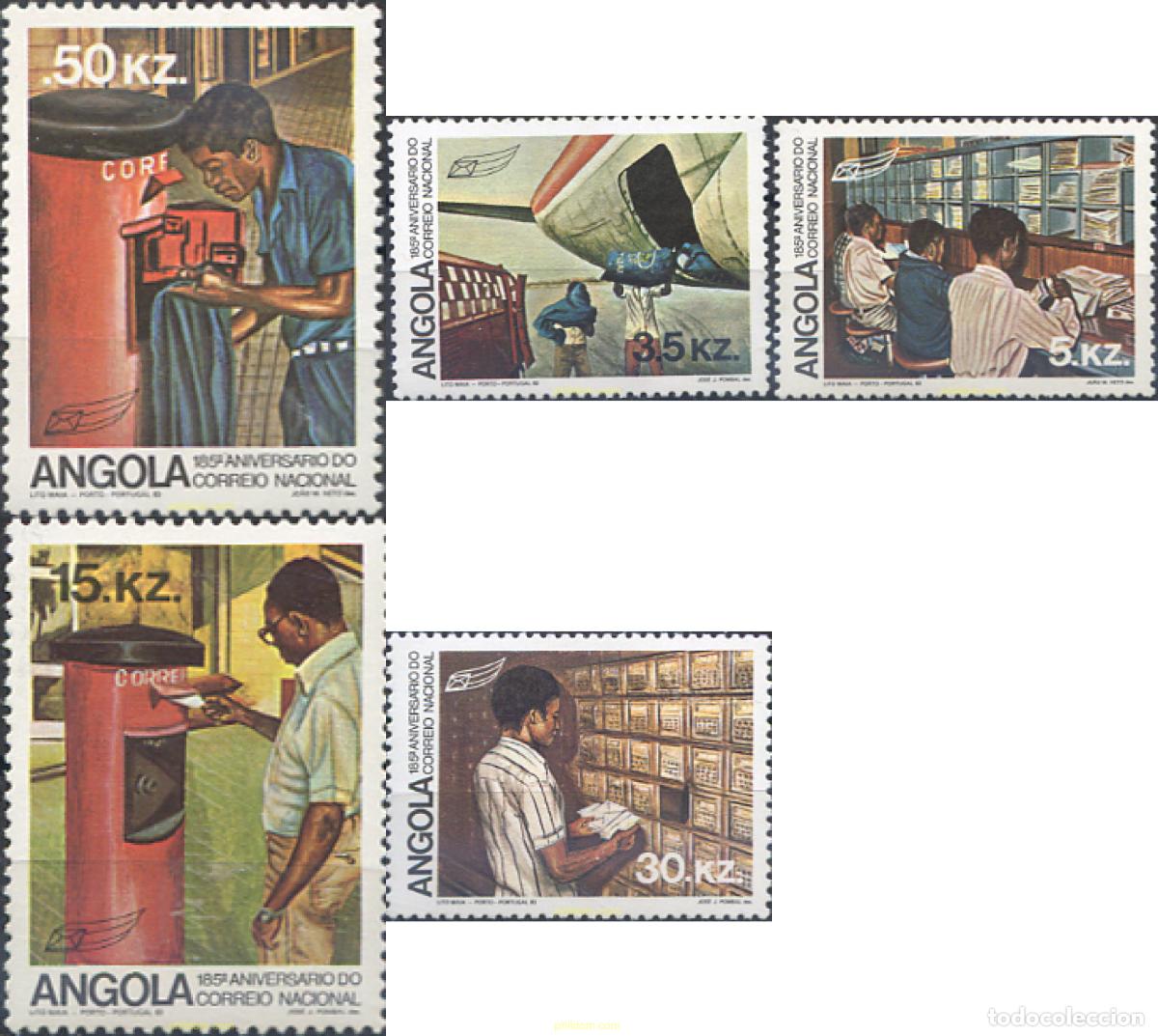 Sellos: 152521 MNH ANGOLA 1983 185 ANIVERSARIO DEL CORREO DE ANGOLA