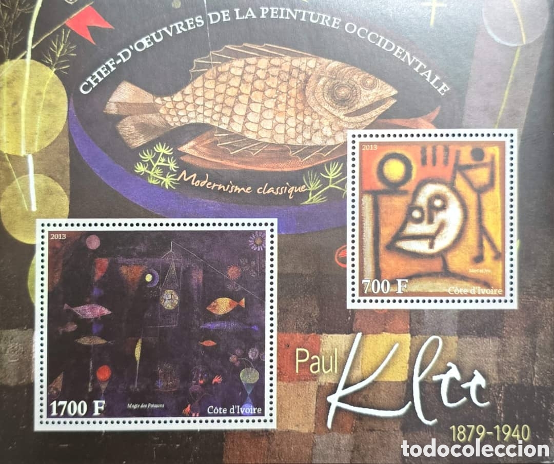 Sellos: CA)2013. Ivory Coast (Ivory Coast) - Commemorative block dedicated to the expressionist painter Paul