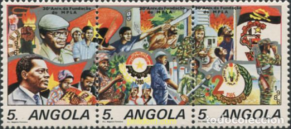 Sellos: 282331 MNH ANGOLA 1986 30 ANIVERSARIO DE LA FUNDACION DEL MOVIMIENTO POPULAR DE LA LIBERACION DE AN