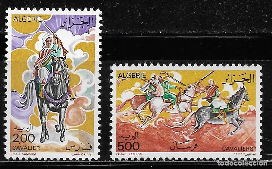 Sellos: ARGELIA 1977, SERIE Ivert 671/72 - JINETES A CABALLO. MNH.