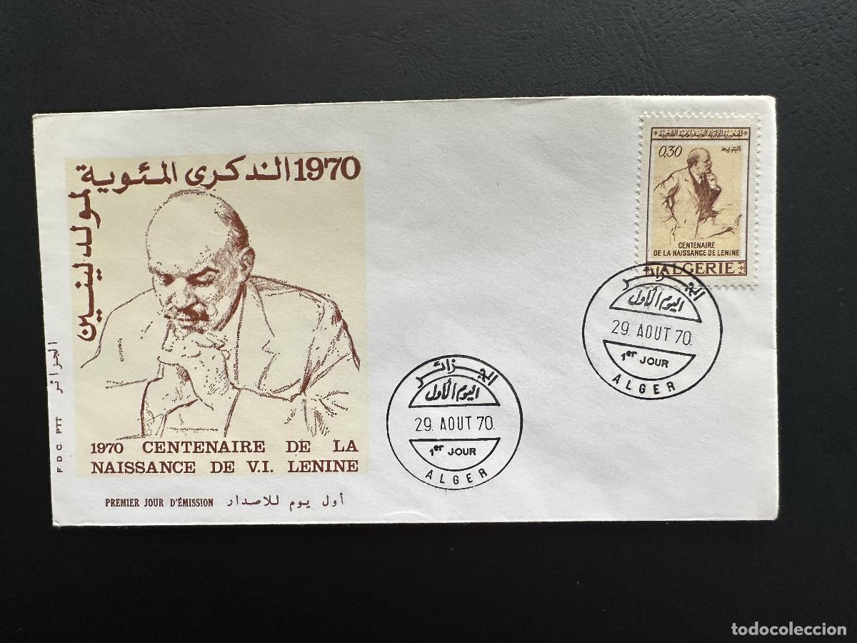 Sellos: Argelia 1970 YT 523 FDC Centenario nacimiento Lenin revoluci&oacute;n pol&iacute;tica