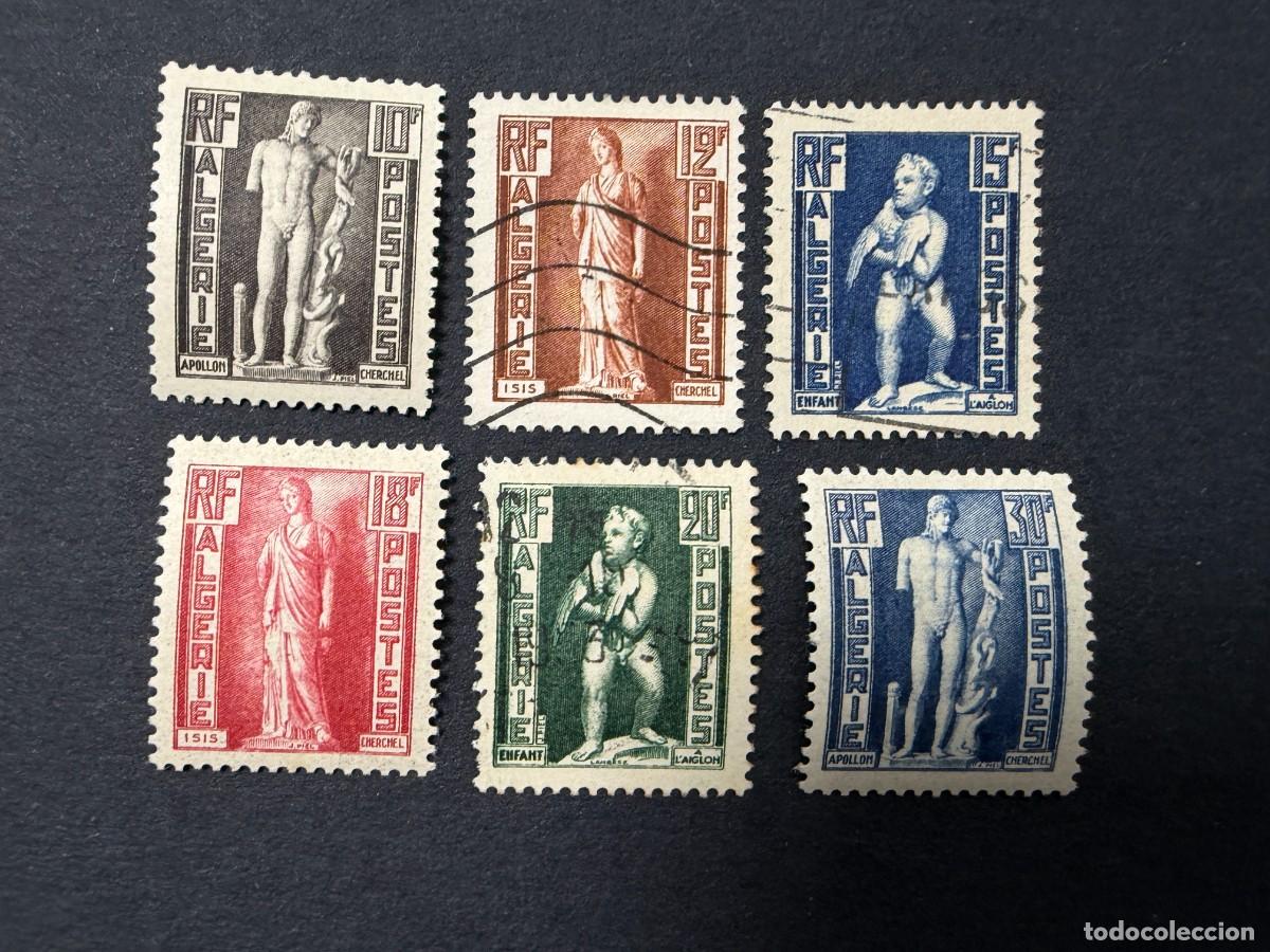 Sellos: ARGELIA, 1952. YVERT 288/3. ESTATUAS. NUEVOS Y USADOS. VER FOTOS