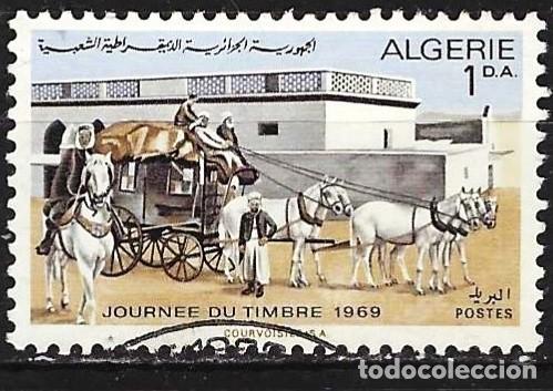 Sellos: Argelia 1969 - Mi 523 - YT 490 - D&iacute;a del sello : Diligencia postale
