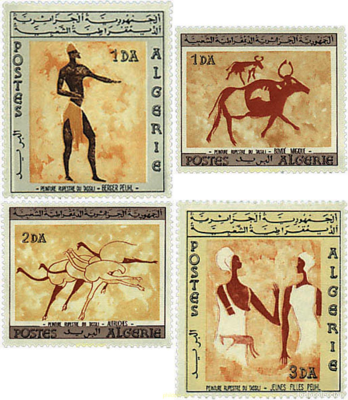 Sellos: 33221 MNH ARGELIA 1966 ARTE RUPESTRE DE TASSILI N'AJJER