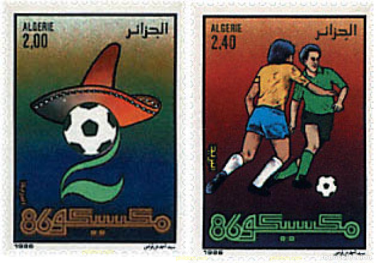 Sellos: 63336 MNH ARGELIA 1986 COPA DEL MUNDO DE FUTBOL. MEXICO-86