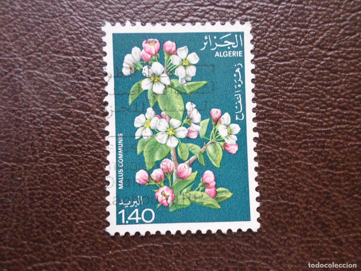 Sellos: :argelia, flora, sello usado