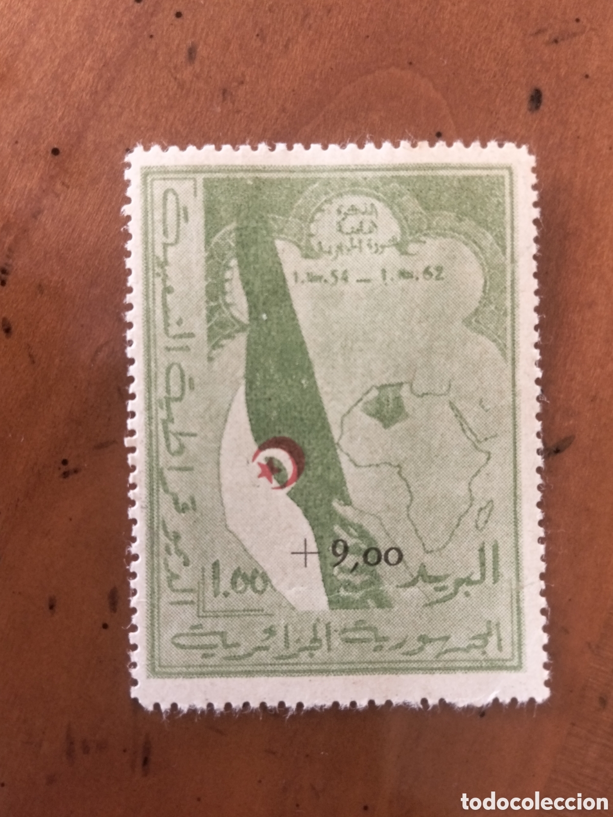 Sellos: Sello Argelia 1962 Media Luna Roja (1,00+9,00) - Rara Joya Independencia MH*