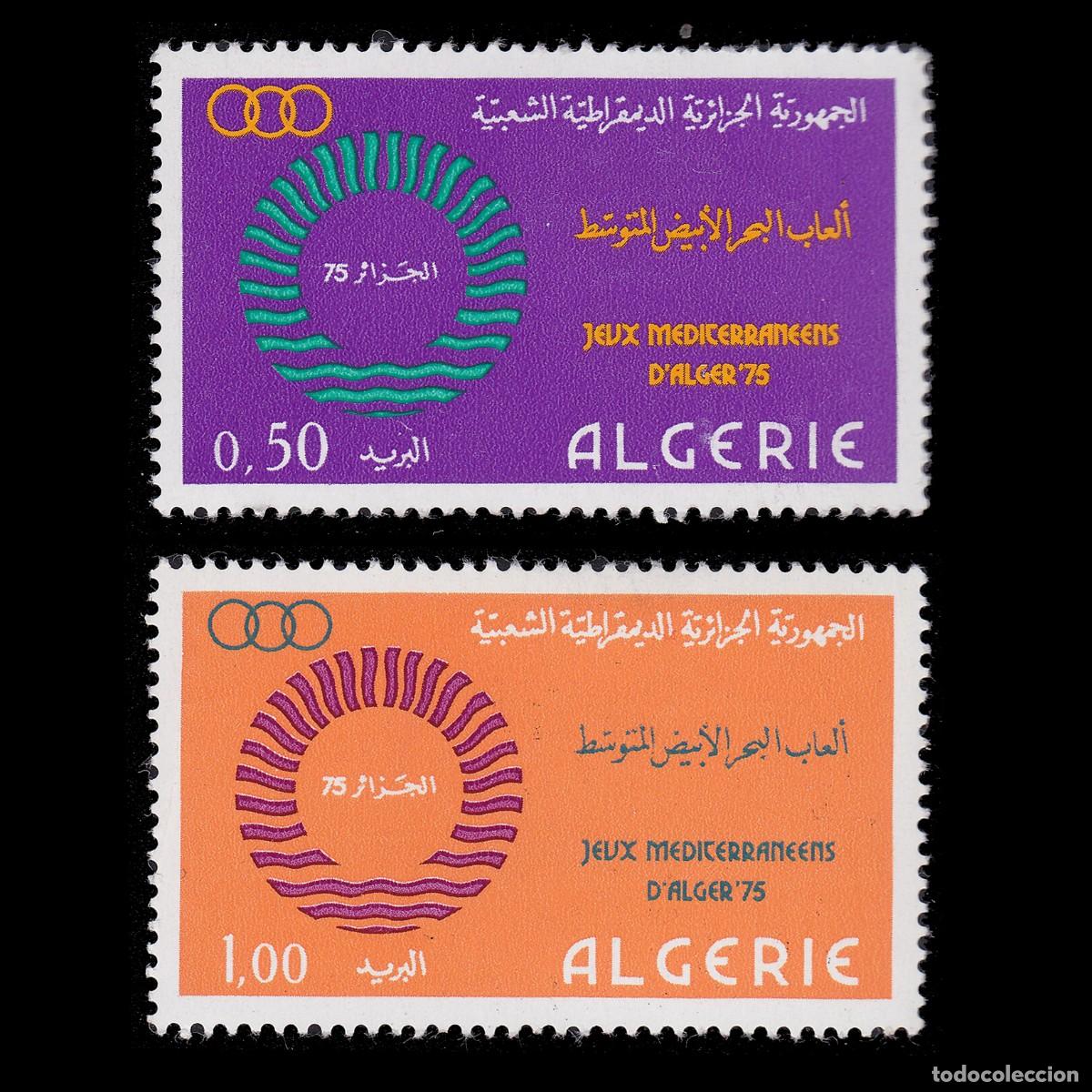 Sellos: ALGERIA.1975. Mediterranean Games MNH. SCOTT 532-533 + GIFT.
