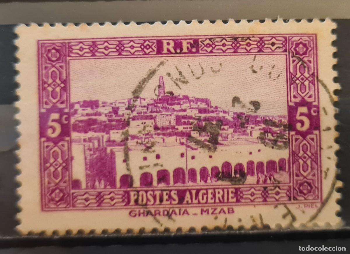 Sellos: Sello usado de Argelia 1936-37. Lugares y paisajes: Ghardaia