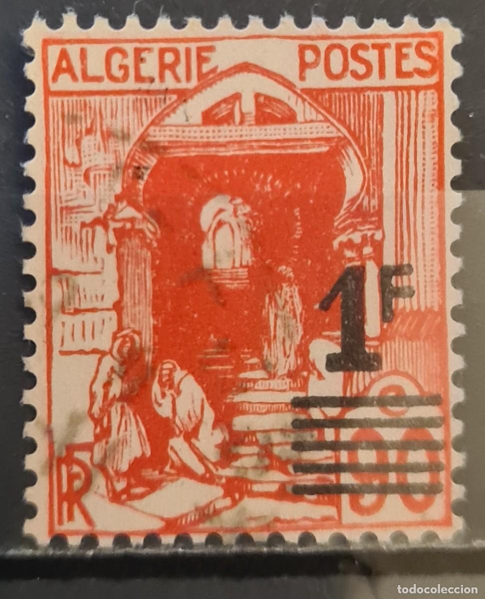 Sellos: Sello usado de Argelia 1939-40: sobrecargado
