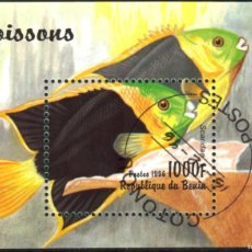 Sellos: BENIN 1996 SHEET USED MNH FAUNA MARINA FISHES PECES POISSONS PESCI FISCHEN PEIXES MARINE LIFE. Lote 364082656