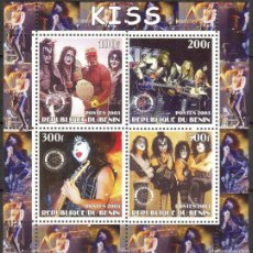 Sellos: BENIN 2003 SHEET MNH KISS CANTANTES MUSICA SINGERS MUSIC. Lote 400297424