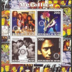 Sellos: BENIN 2003 SHEET MNH METALLICA CANTANTES MUSICA SINGERS MUSIC. Lote 400297764