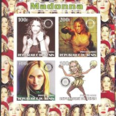 Sellos: BENIN 2003 SHEET MNH IMPERF MADONNA CANTANTES MUSICA SINGERS MUSIC. Lote 400314249