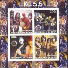 Sellos: BENIN 2003 SHEET MNH IMPERF KISS CANTANTES MUSICA SINGERS MUSIC. Lote 400314284