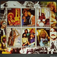 Sellos: BENIN 2006 SHEET MNH IMPERF LED ZEPPELIN SINGERS MUSIC CANTANTES MUSICA. Lote 400333034