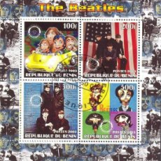 Sellos: BENIN 2003 SHEET USED MNH THE BEATLES CANTANTES MUSICA SINGERS MUSIC. Lote 401785504