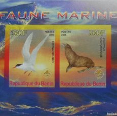 Sellos: BENIN 2008 SHEET MNH IMPERF FAUNA AVES BIRDS OISEAUX SEALS FOCAS PHOQUES FOCHE SEEHUNDE MARINE LIFE. Lote 402412189