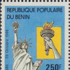 Sellos: 163207 MNH BENIN 1986 CENTENARIO DEL LEVANTAMIENTO DE LA ESTAUA DE LA LIBERTAD EN NUEVA YORK