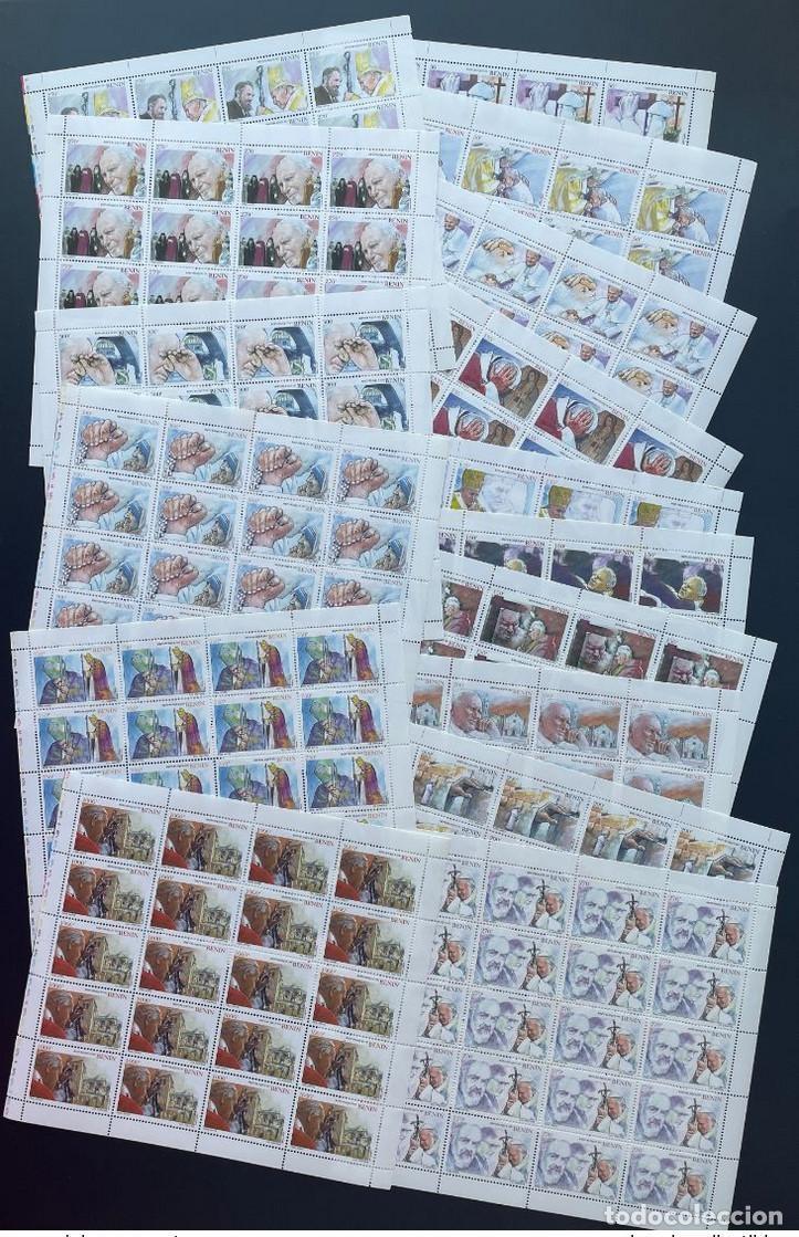 Stamps: Ben&iacute;n 2003 Visita Benin Papa Juan Pablo II Papst John Johannes 16 val. 5 MNH