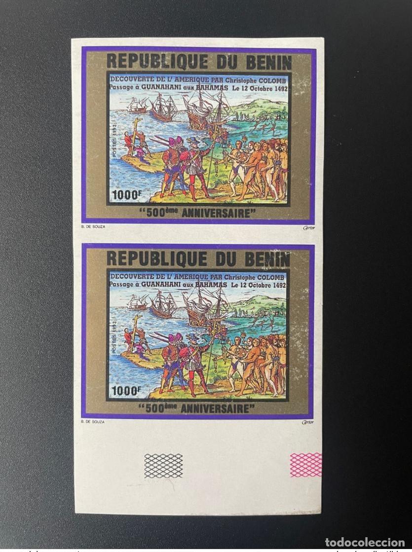Sellos: Benin 1992 Mi. 513 IMPERF ND 500 aniversario Am&eacute;rica Crist&oacute;bal Col&oacute;n 1492