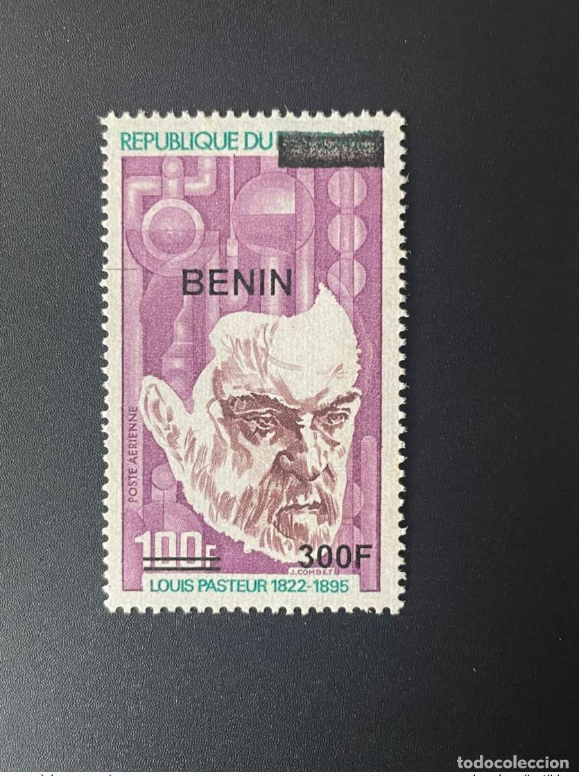 Selos: Benin 2008 - 2009 Mi. 1566 Sobreimpresi&oacute;n Louis Pasteur Air Mail