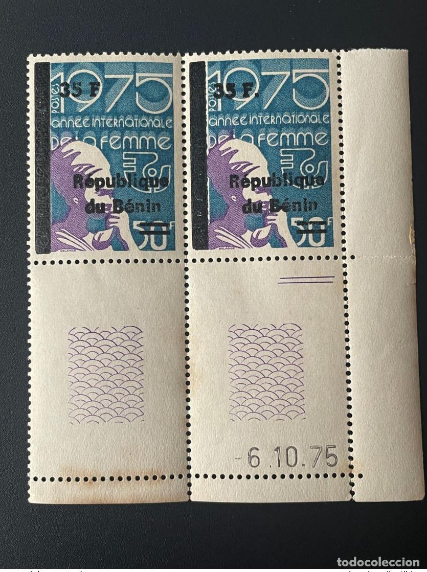 Sellos: Ben&iacute;n 1997 - 2000 Mi. 1087 sobrecargado par de monedas del A&ntilde;o Internacional para Mujer fechadas