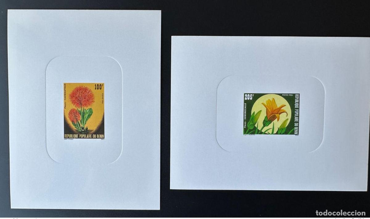 Sellos: Ben&iacute;n 1986 Mi. 444 - 445 Flores a prueba de lujo Flora Hemerocalle Haemanthus