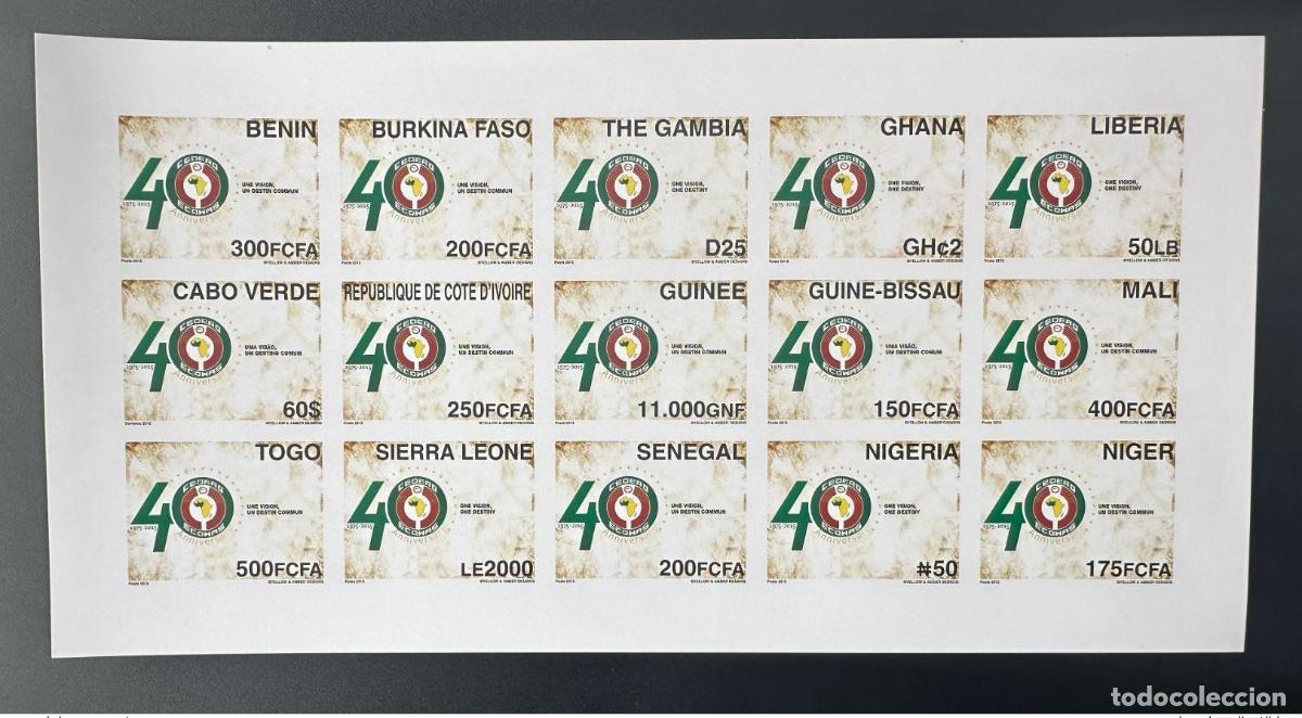 Sellos: Evento de lujo ULTRA RARO en 15 pa&iacute;ses 2015 Edici&oacute;n conjunta la CEDEAO 40 a&ntilde;os