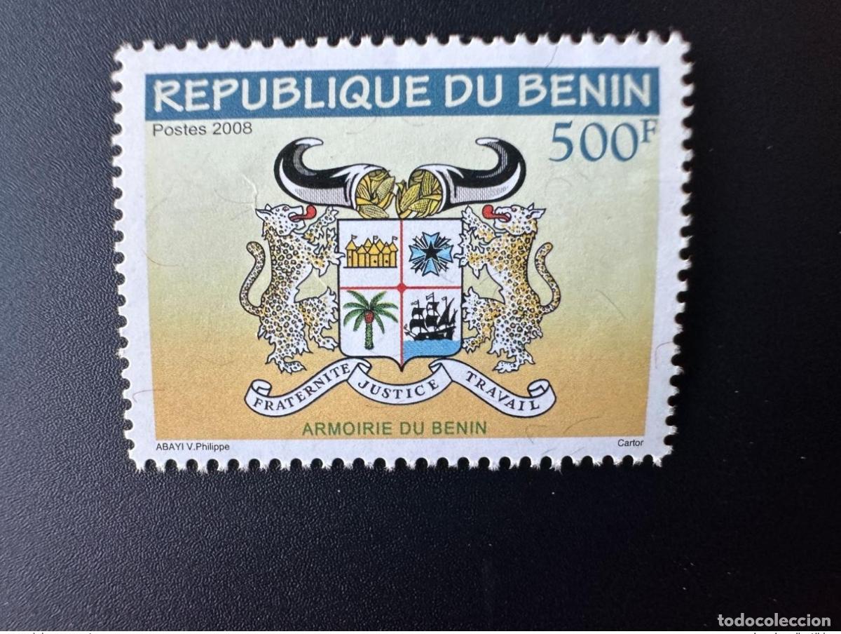 Sellos: Ben&iacute;n 2008 Mi.? con hilo de seda Seidefaden Armoirie escudo armas Wappen 500 F