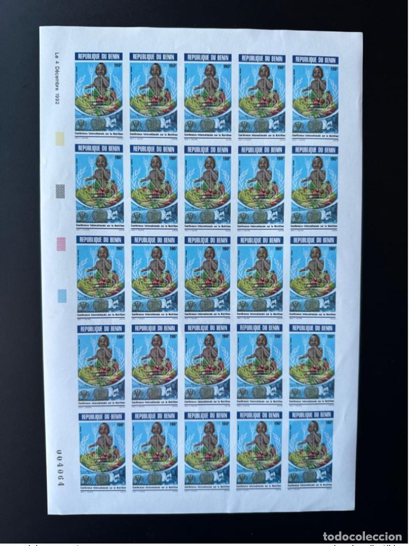 Sellos: Benin 1992 Mi. 535 junta directiva ND Conferencia Internacional Nutrici&oacute;n Alimentaci&oacute;n FAO salud