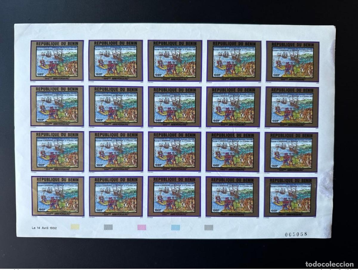 Sellos: Ben&iacute;n 1992 Mi. 535 a bordo IMPERF ND Discovery America Crist&oacute;bal Col&oacute;n