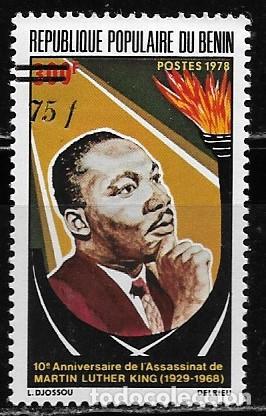 Sellos: BENIN 1978, Ivert 418 - MARTIN LUTHER KING - VARIEDAD, NUEVO RECARGO FACIAL. MNH.