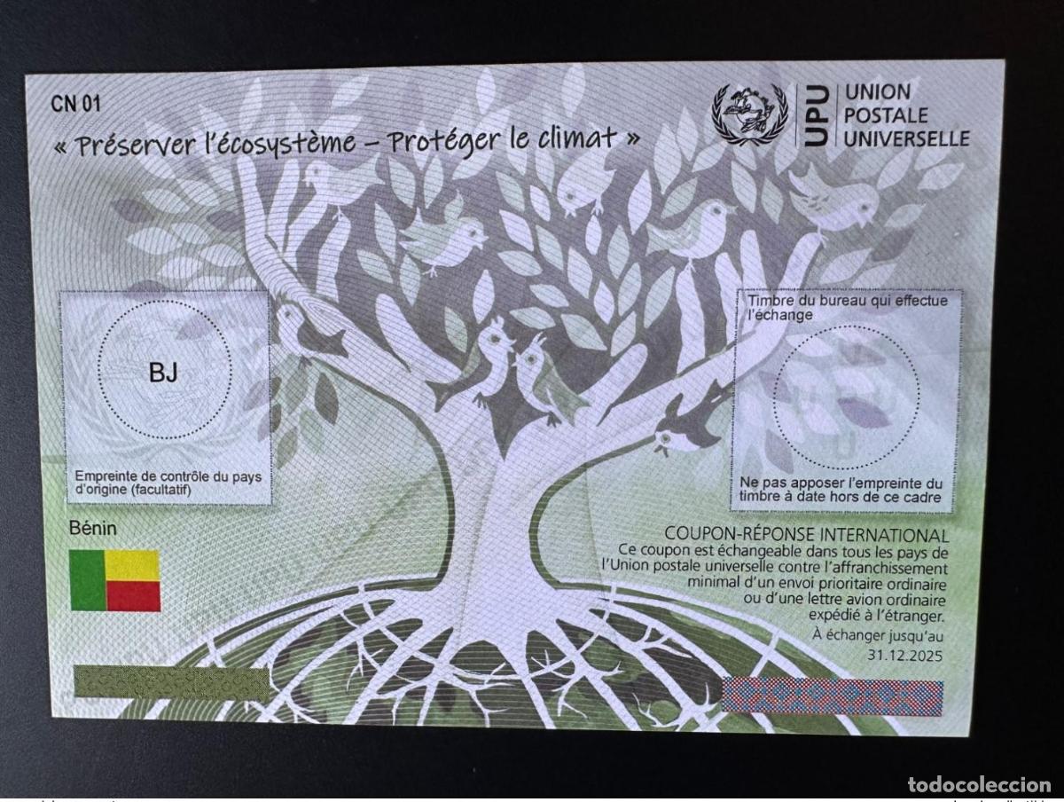 Sellos: Ben&iacute;n UPU Preservar el ecosistema proteger clima de Abiy&aacute;n COUPON-REPONSE IRC CRI
