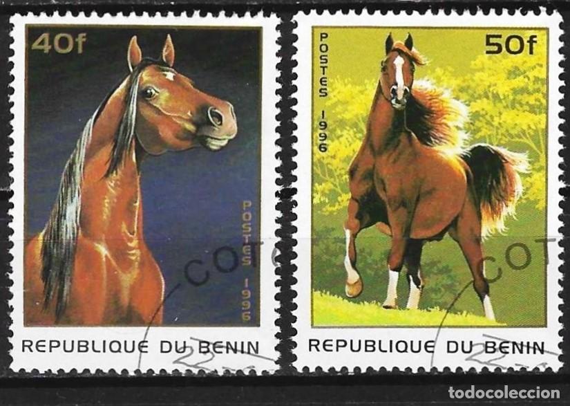 Sellos: Benin 1996 - Mi 830 y 831 - YT 710 BM y BN - Caballos
