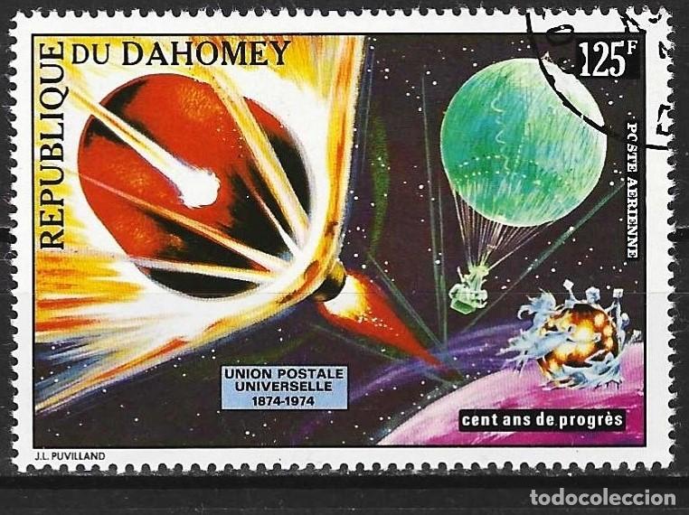 Sellos: Dahomey 1974 - Mi 582 - YT Pa 218C - Globo aerost&aacute;tico y cohete ( A&eacute;reo )